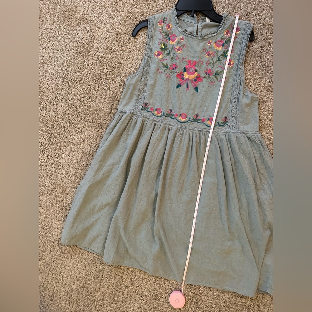 Mint green, Umgee Embroidered Mini dress - Picture 4 of 7